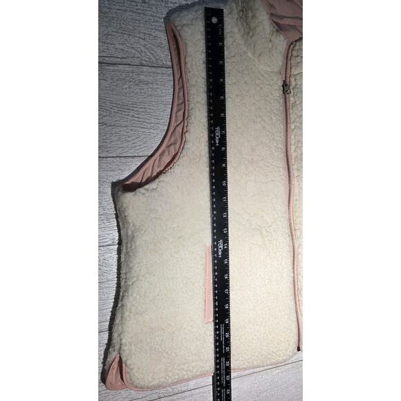 Ruby Rd Petite Large Pink Reversible Cream Sherpa Quilted Puff Vest Front Zip - Picture 8 of 8